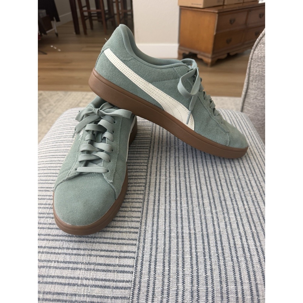 PUMA Smash 3.0 Sneakers Mens 9 Green Suede Gum Sole Casual Shoes Green Moon